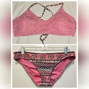 🌺 Pink Knitted Crochet Bikini